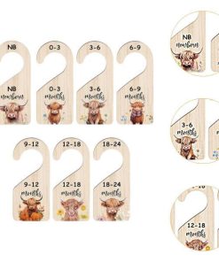 7個の木製クローゼット仕切り かわいい新生児用??クローゼット仕切り 写真小道具用 カーフ柄