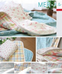 HashkuDe ガーゼケット ベビー ガーゼ ケット8重　メル マリン柄
