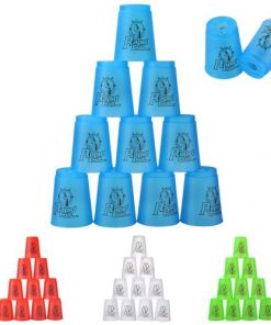 Ｉｓｅｅｂｉｚ Cyfie 飛重ねカップ スポーツスタッキング専用 競技用 収納袋付き 厚め プラスチック製 12個セット (青)