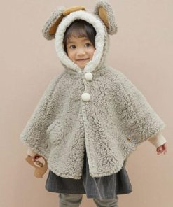 ベビー ポンチョ マント もこもこ ふわふわ フード あったかい 防寒 ボア 着ぐるみ 耳付き 冬用 ポンチョケープ ケープ アウター 子供ポン